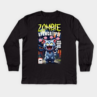 Zombie Apawcalypse Kids Long Sleeve T-Shirt